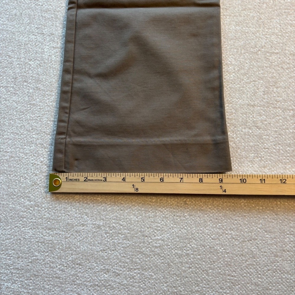 Boston Proper Women Brown Flare Leg Stretch Cotton Trousers Size 2 Olive Drab - Picture 9 of 9